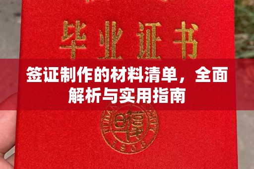长武签证制作的材料清单，全面解析与实用指南