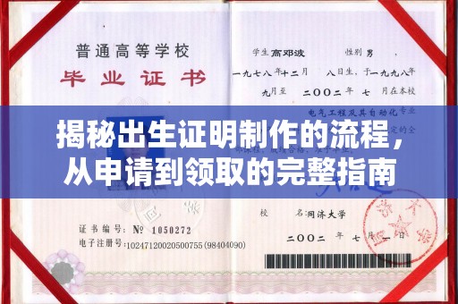 长武揭秘出生证明制作的流程，从申请到领取的完整指南